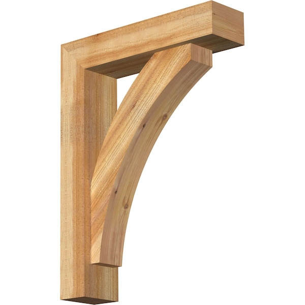 Ekena Millwork Thorton Block Rough Sawn Bracket w/ Offset Brace, Western Red Cedar, 6"W x 24"D x 32"H BKT0604X24X32THR05RWR - main